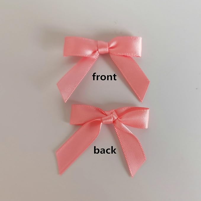 50pcs 1-1/2" Mini Light Pink Satin Ribbon Bows Without Twist Ties - Image 5