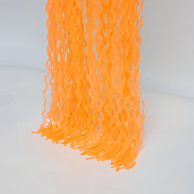 4 Pack Wavy Orange Foil Fringe Curtain Party Decorations - Image 7