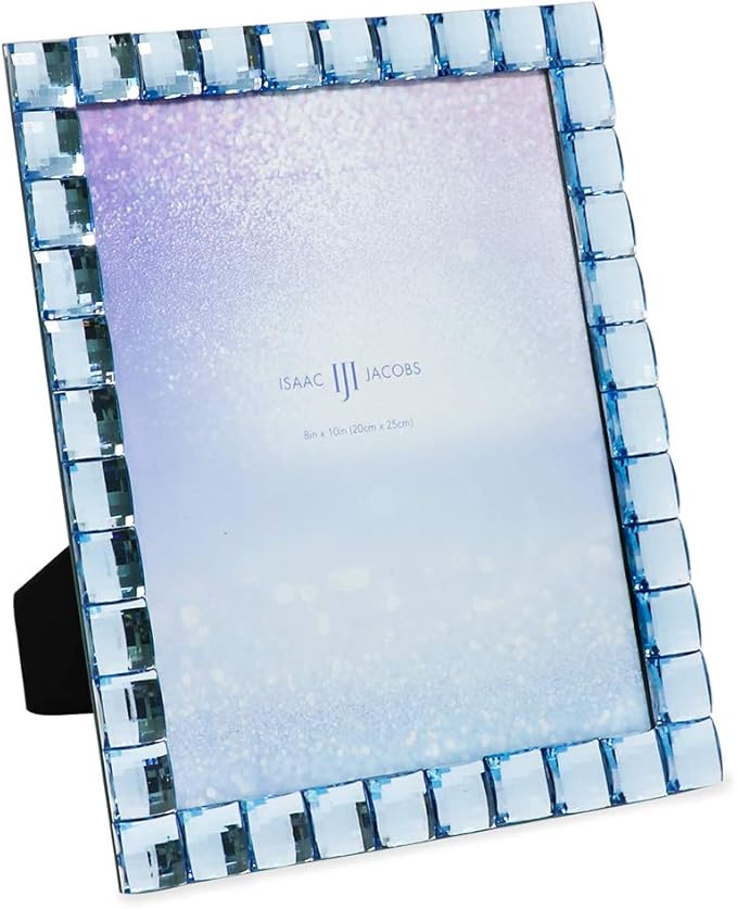 Isaac Jacobs Decorative Sparkling Light Blue Jewel Picture Frame, Photo Display by IsaacJacobs