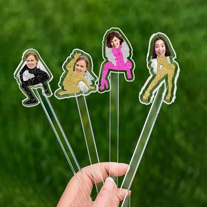 Custom 50 Pcs Double-Sided Wedding Stir Stick, Personalized Bride Face Dancers - Image 6