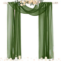 Socomi Olive Green Wedding Arch Draping Fabric 29" x 20Ft 1 Panel Sheer Outdoor by Socomi