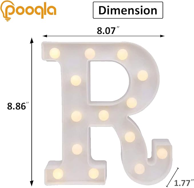 Pooqla LED Marquee Letter Lights Sign, Light Up Alphabet Letter - Image 3
