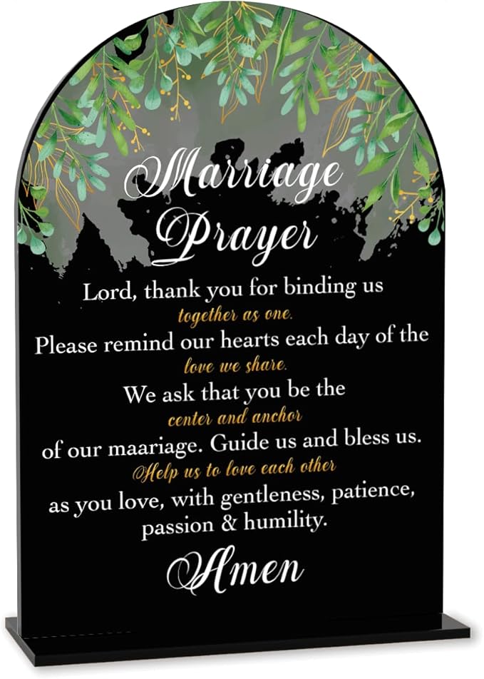 Black Marriage Prayer Sign, Wedding Engagement Bridal Shower Christian by AASRR