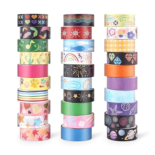 30 Rolls Colorful Theme Washi Tape Set - Image 8