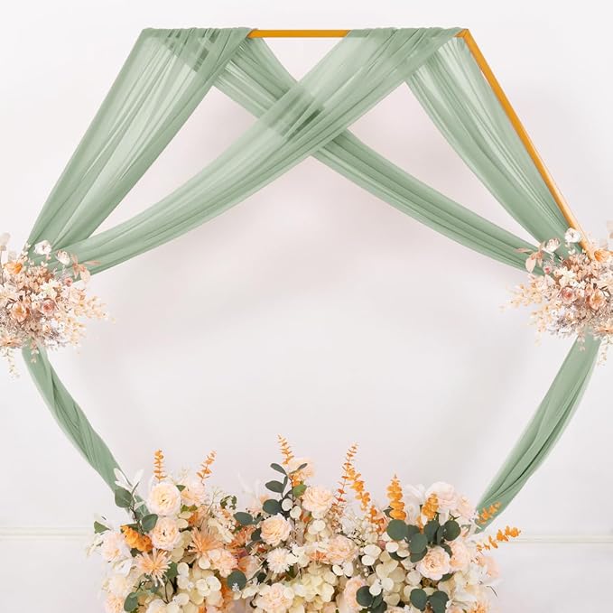 MLMC Sage Green Wedding Arch Draping Fabric 1 Panel 29" x 20 FT Extra Long - Image 6
