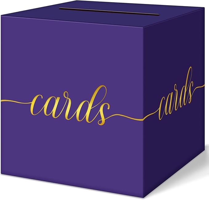 QIKSION Purple Graduation Card Box, Wedding Reception, Baby Shower by QIKSION