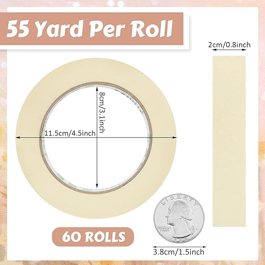 Masking Tape Bulk General Purpose Masking Painting Tape 55 Yards - Image 2