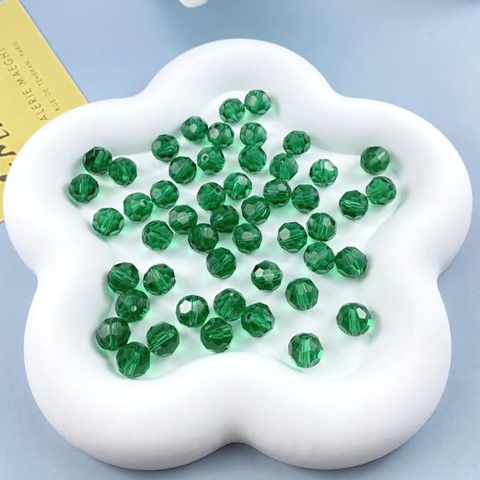 100 PCS 8mm Crystal Glass Beads Round Multiple Faceted Loose Spacer Glass Beads - Image 6
