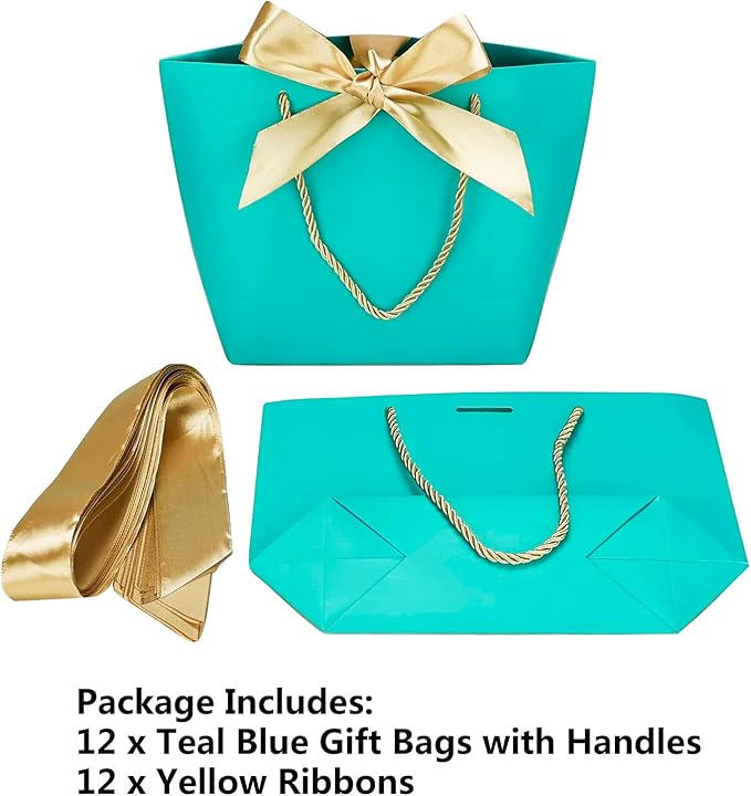 HUAPRINT Gift Bags with Handles, 7.48×3.54×7.9 inches, Party Favor Bags with - Image 3
