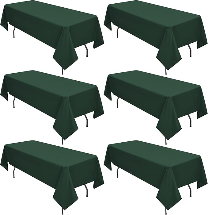 6 Pack Hunter Green Tablecloths by REWOMC
