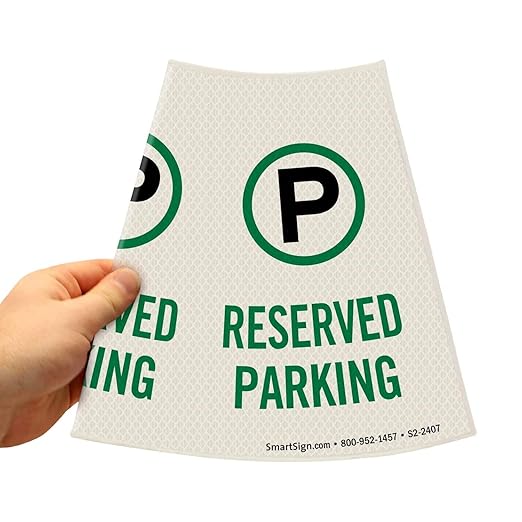 SmartSign 6-Pack 'Reserved Parking' Reflective Cone Message Sleeve Collar - Image 4