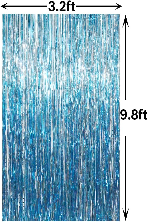 GOER 3.2 ft x 9.8 ft Metallic Tinsel Foil Fringe Curtains Party Photo Backdrop - Image 5