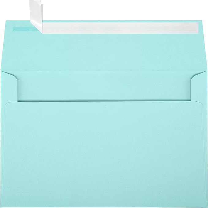 LUXPaper A9 Invitation Envelopes | Peel & Press | 5 3/4" x 8 3/4" | Seafoam by LUXPaper