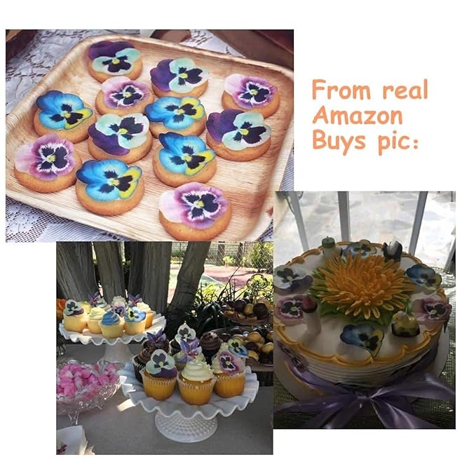 GEORLD 36pcs Edible Cupcake Toppers Pansies Cake Decoration, Flat not 3D - Image 5