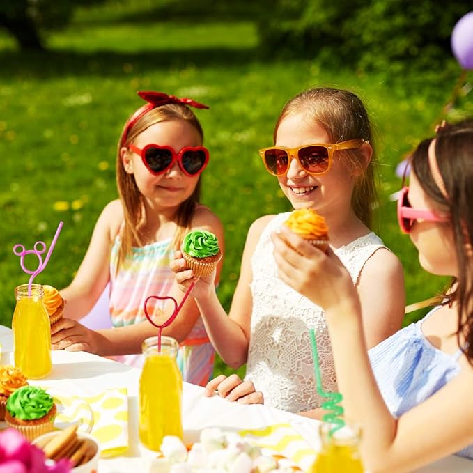 24 Pcs Silly Crazy Straws for Kids Reusable Plastic Loop Curly Crazy Drinking - Image 6