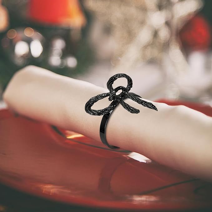 Pack of 12 Napkin Rings Alloy Hollow Out Flower Napkin Holder Dinning Table - Image 5