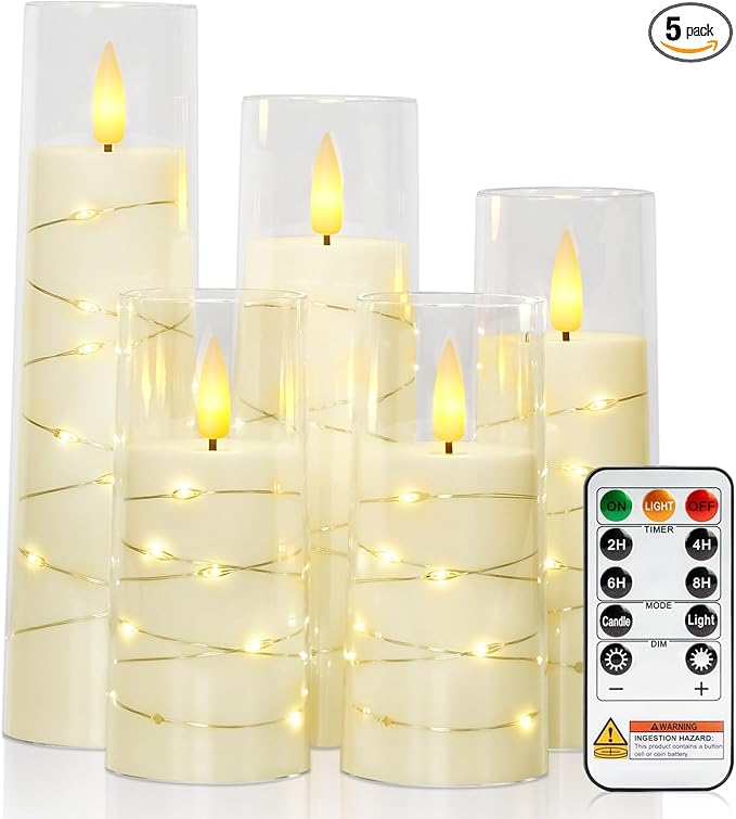Raycare Flameless Candle with Remote Timer – 5 Flickering Acrylic Battery by Raycare