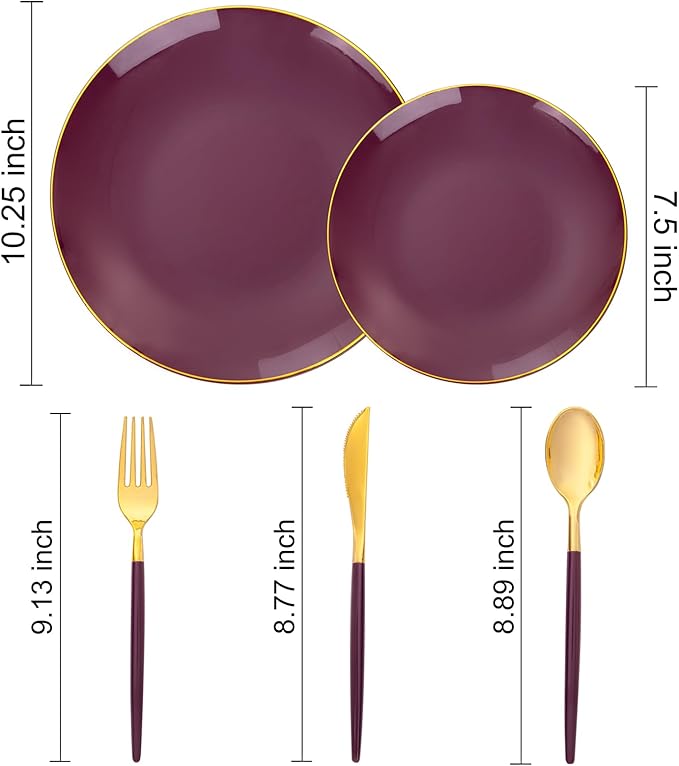 Liacere 150PCS Purple Plastic Plates - Image 7