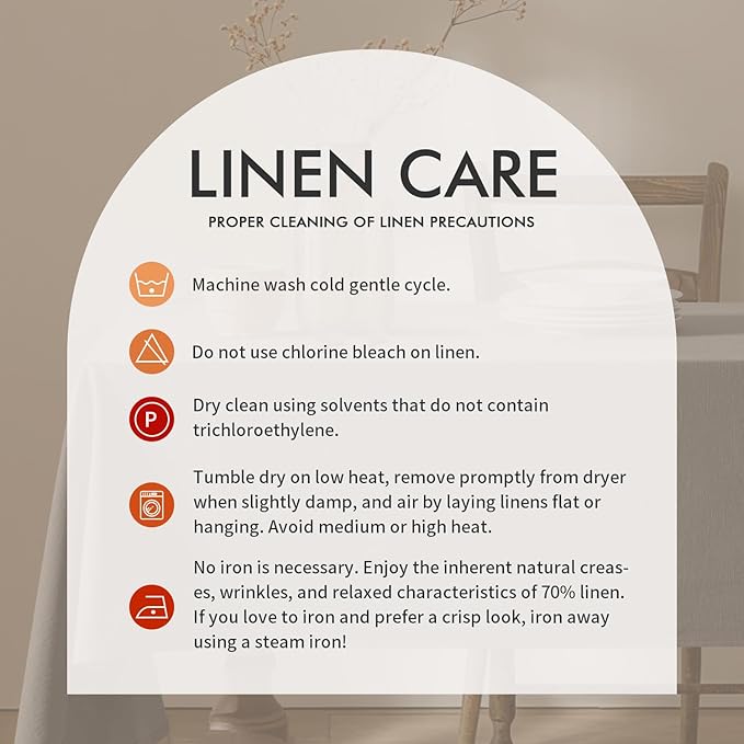 MIULEE Linen Cotton Blend Tablecloth Rectangle, Luxury Waterproof Stain - Image 8