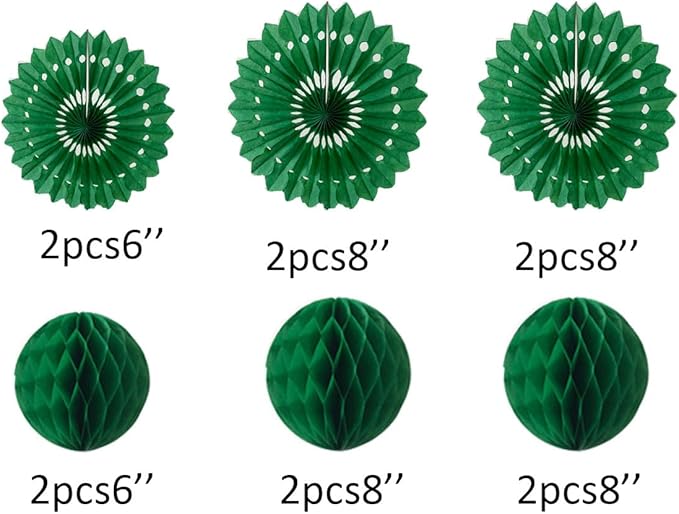 12pcs 6’’ 8’’ Honeycomb Balls Tissue Paper Fans Party Honeycomb Ball Fans Wall - Image 2
