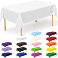 QZYL 12 Packs Disposable White Plastic Table Cloths, 54 X 108 Inches Dining by QZYL