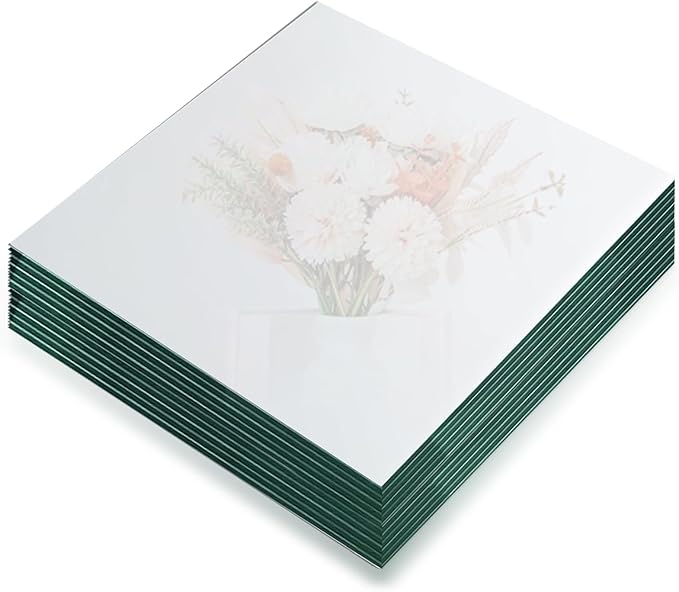 12 Pack Square Mirror Tray, 10 Inch Glass Centerpiece by Nexboraque