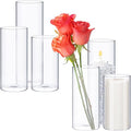 Thin Glass Cylinder Vases 2.5''/3.3'' Diameter 2mm Wall Thickness Clear Flowers by Didaey