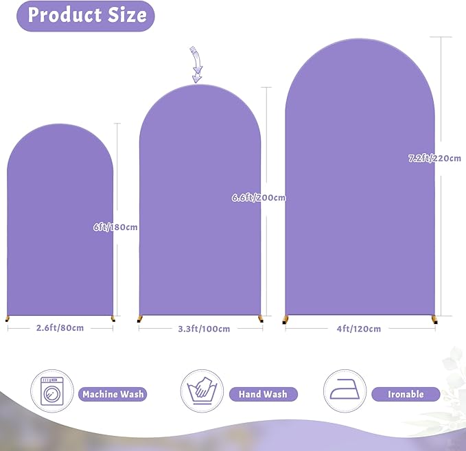 7.2FT Lavender Arch Backdrop Cover - Image 4