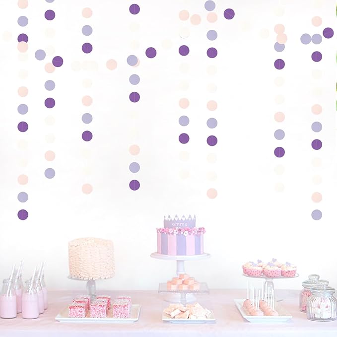 Purple-White Pink Birthday Party-Decorations Streamers - 52FT Girl Women - Image 4