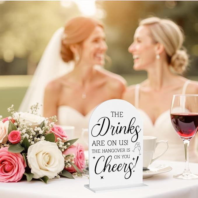 Wedding Decorations for Reception Ceremony, Wedding White Acrylic Table Sign - Image 4