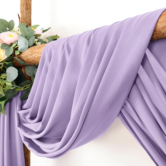 Wedding Arch Draping Fabric 1 Panel 30'' x 18FT Lilac Sheer Chiffon Arch Drapery - Image 2