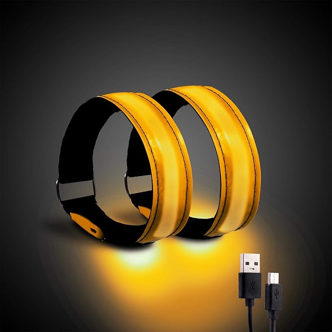 Rechargeable LED Armband for Running, Light Up LED Armband, High Visibility by OMKHE