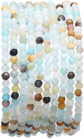 Faceted Natural Amazonite Stone Round Loose Semi Gemstone Beads by Beadia