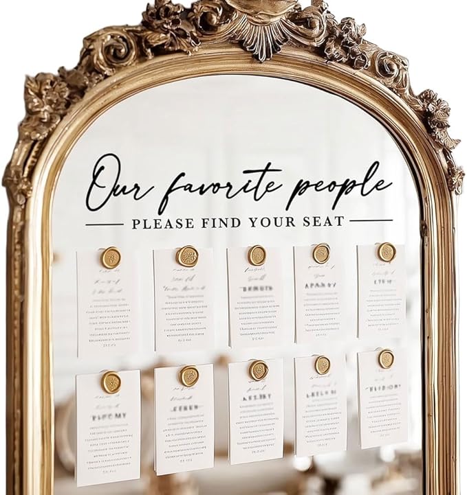 Our Favorite People Decal for Calligraphy Wedding Seating Chart Sign for Vinyl by DiscoverBeautifulGiftsHere
