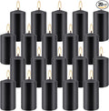 Set of 20 | 2-Inch Wide x 4-Inch Tall Black Pillar Candles by Grcdoyvl