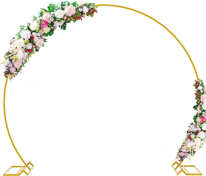 Wokceer Wedding Arch 7.2FT Round Backdrop Stand Gold Metal Circle Backdrop by Wokceer