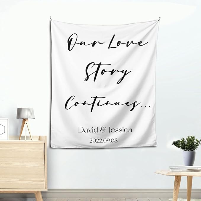 Our Love Story Continues Backdrop Custom Tapestry - Image 7