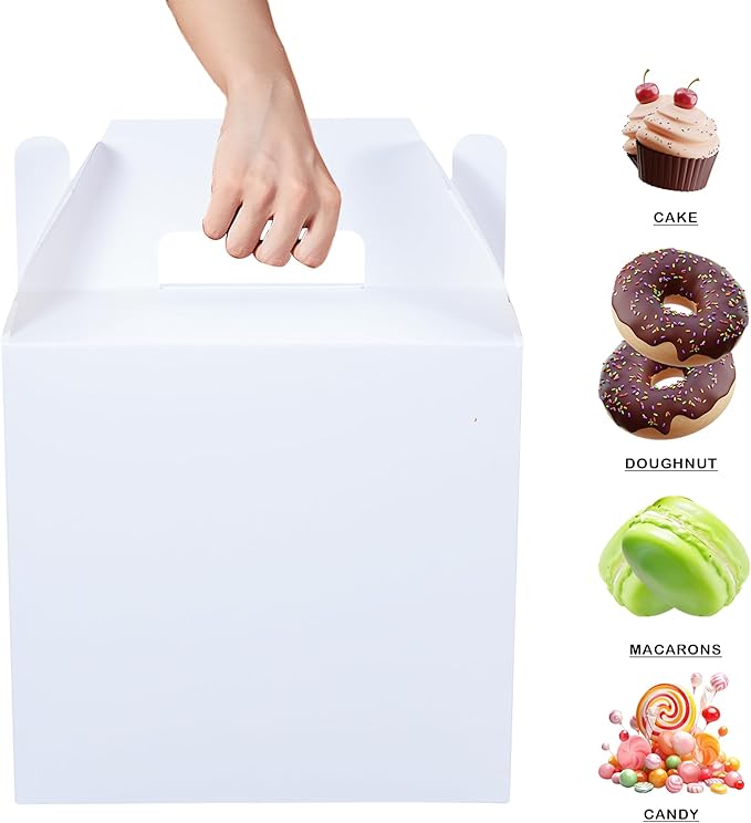 XAGLVV 24pcs White Gable Party Favor Boxes, 7 x 3.5 x 6.6 Inches, Kid Party - Image 6
