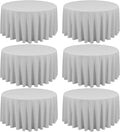 6 Pack Light Grey Round Tablecloths by REWOMC