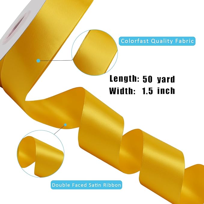 LaRibbons 1 1/2 Inch 50 Yard Double Faced Satin Ribbon - Image 5