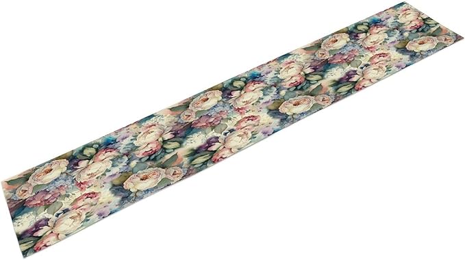 Vintage Floral Table Runner, Girls Women Rose Romantic Leaf Botanical - Image 8