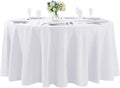 108 inch Round Tablecloth Washable Polyester Table Cloth Decorative Table Cover by Cupuamon