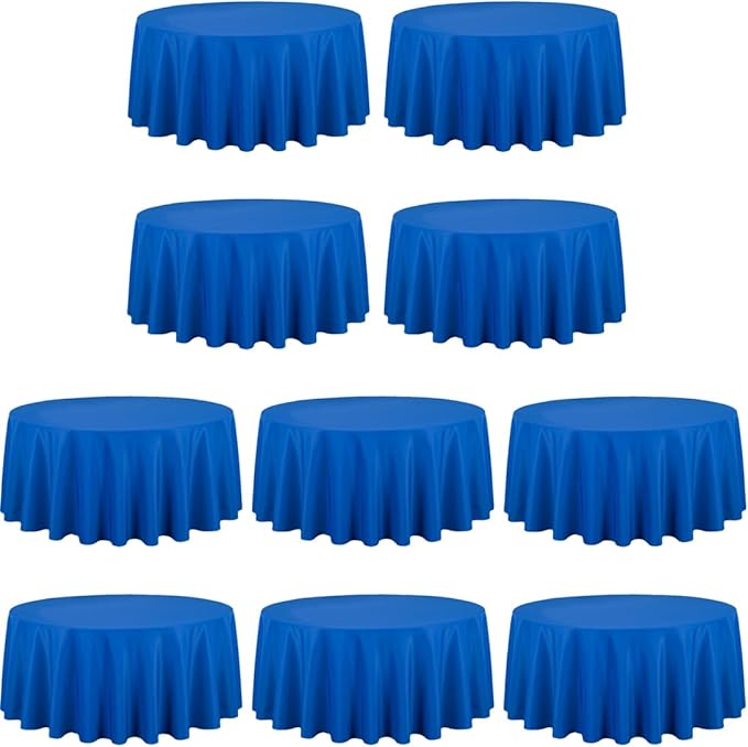 LTC LINENS 10 Pack 120 Inch Round Tablecloth Royal Blue by LTCLINENS