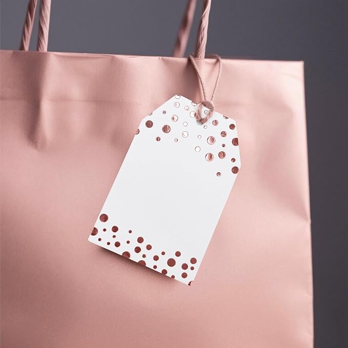 100Pcs Rose Gold Gift Tags - Image 4