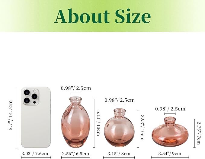 Hewory Glass Bud Vases for Centerpieces: Set of 12 Cute Pink Small Vases - Image 5