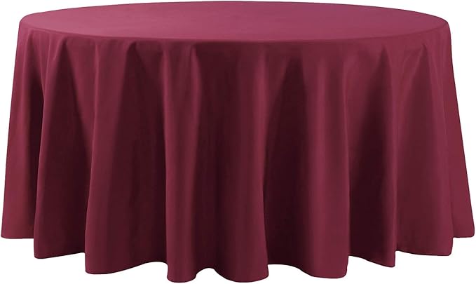 108 inch Round Tablecloth Washable Polyester Table Cloth Decorative Table Cover - Image 2