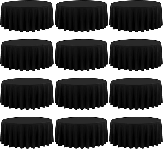 fani 12 Pack 90 Inch Round Tablecloth, Washable Table Cover by fani