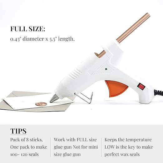 UNIQOOO Metallic Rose Gold Glue Gun Sealing Wax Sticks - Image 6