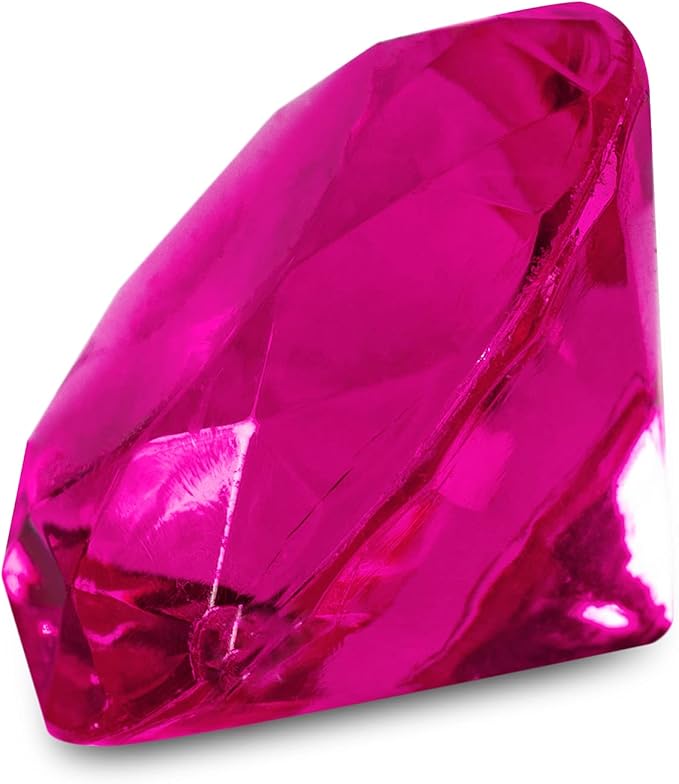 Super Z Outlet Fuchsia Acrylic Round Diamond Crystals Treasure Gems - Image 3