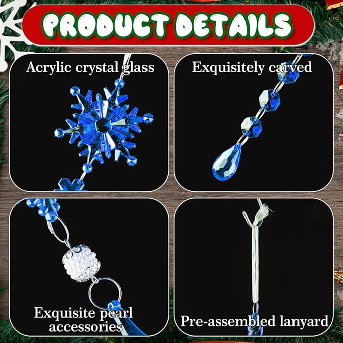 Lanpn 26 Pcs Christmas Ornaments Crystal Christmas Tree Decoration, Hanging - Image 4